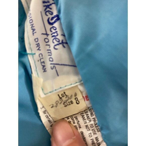 Vintage Mike Bennet Formals Women's Blue Sequin Evening Gown - 8 - Picture 12 of 14